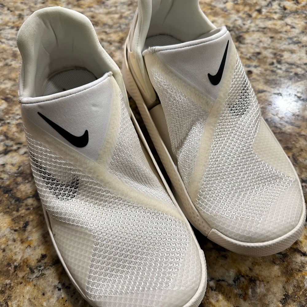 Nike White Mesh Slip-On Shoes